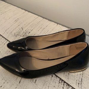Black patent leather flats
